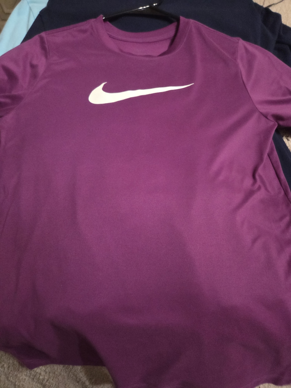 Nike Purple Short-Sleeve Crew T-Shirt with White Swoosh